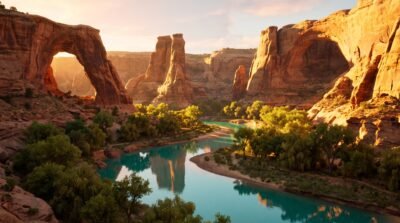 Golden Canyon River Wallpaper